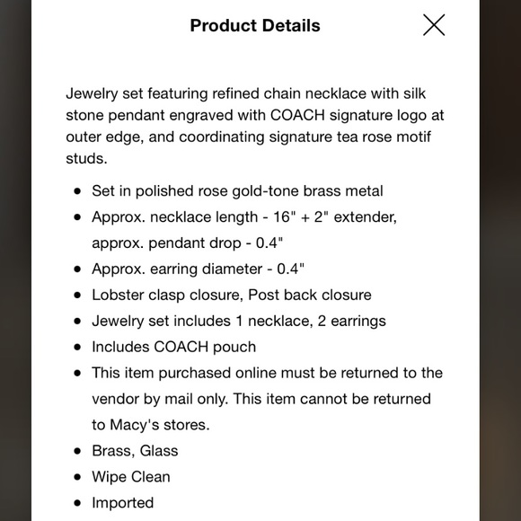 NEW IN BAG: Coach | Open Circle Necklace and Tea Rose Stud Set - Picture 7 of 7